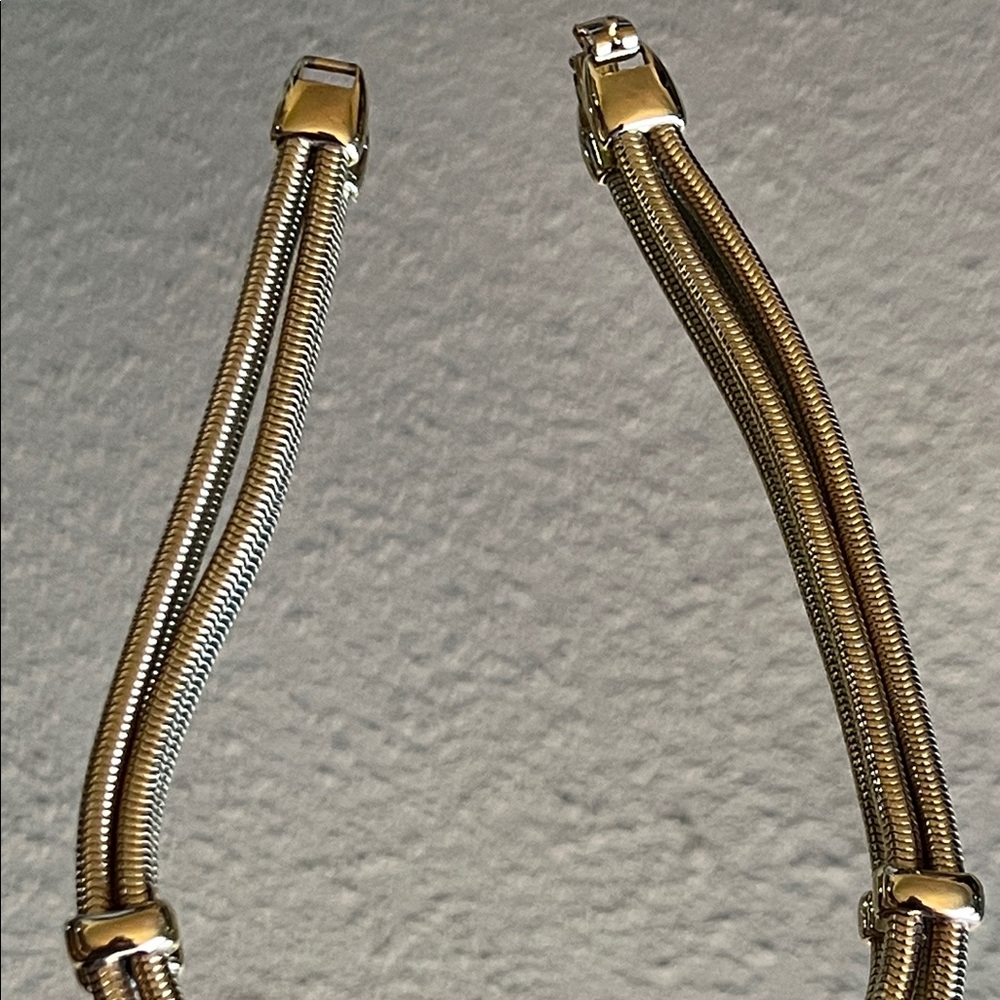Vintage Monet Bold Link Gold Double Snake Chain Necklace 1960’s-1970’s - Picture 4 of 12